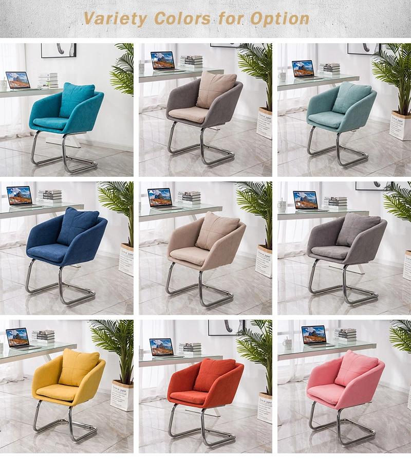 China Wholesale Metal Legs Simple Modern Fabric Sofa Set Dining Chair for Home Furniture
