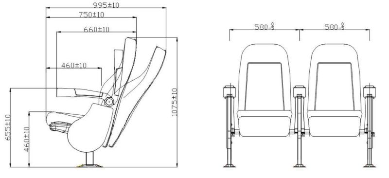 2020 Push PU Back Arm Public Auditorium Church Office Cinema Theater Chair