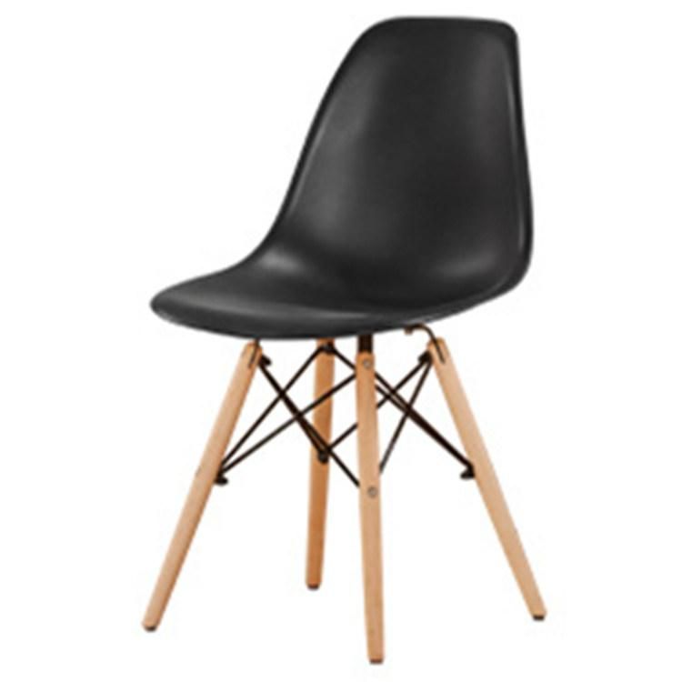 Factory Home Furniture Bedroom Nordic Brown Color Wooden Leg Side Leisure Chair Daw Plastic Dining Chair