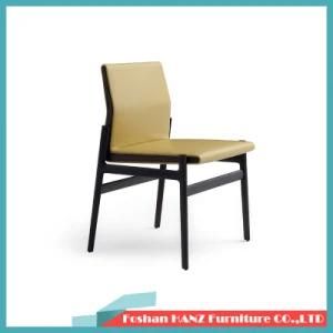 New Chinese Modern Design Wooden Dining Chair with Leather Seater
