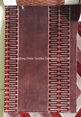 Textile Cut Velvet Upholstery Horizontal Bar Upholstery Pillow Fabric