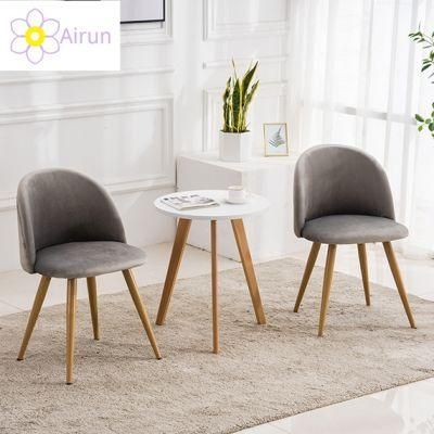 Simple Creative Nordic Modern Home Cafe Hotel Fabric Velvet Upholstered Dining Chair