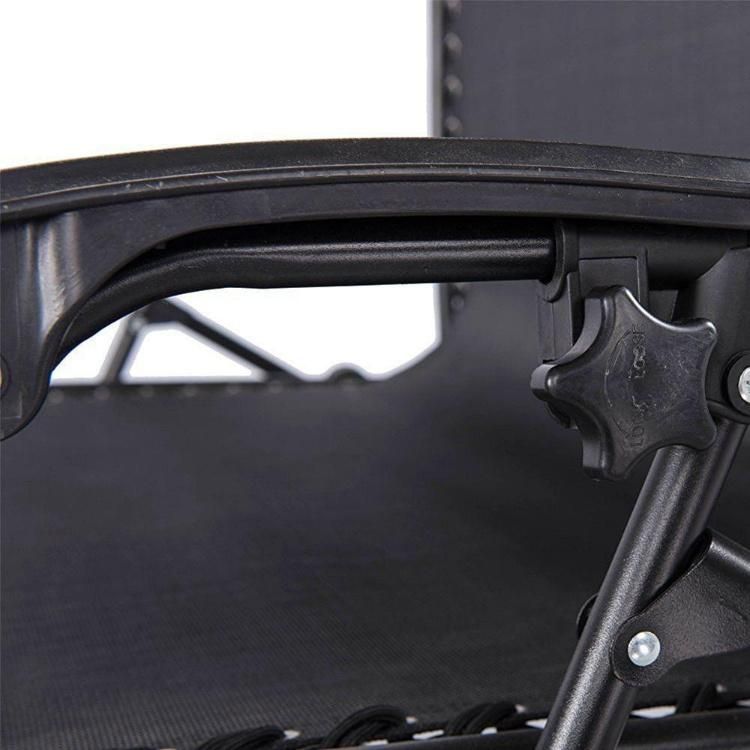 Zero Gravity Chair in Black Powder Coated Steel Frame Double Bungee Support