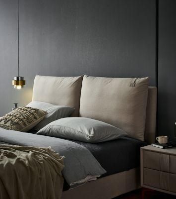 New Platform Bed Design Modern Bedroom Furniture Appartment/Hotel/Villa Fashion Color Upholstered Fabric Beds Set
