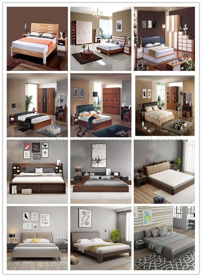 Modern Wooden Home Hotel Living Room Bedroom Furniture Beds with Storage Cabinet