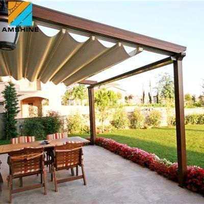 Waterproof Aluminum Backyard Gazebo Canopy Cover PVC Pergola Fabric Roof Modern Retractable Awning for Outdoor