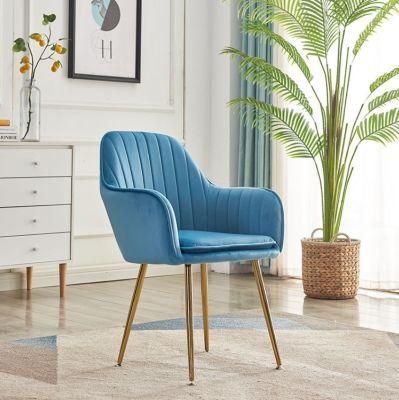 Cafe Dining Chair Blue Gold Velvet Dining Chair