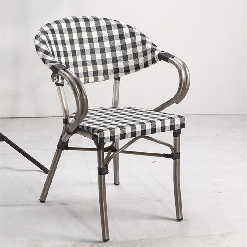 Strong Fabric Paris Chair Aluminum Bamboo Look Dining Chair