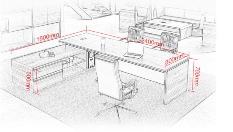 China Manufacturer Modern Furniture L Shape Execuitve Table Directors` Table