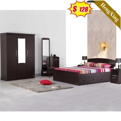 New Design Modern Wooden Home Hotel Bedroom Furniture Storage Bedroom Set Wall Bed Double King Bed (UL-22NR8535)