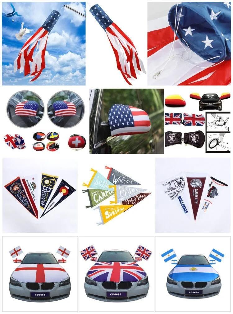 Durable Indoor Outdoor Sublimated Highchair Pennant Fabric Stand Outdoor Stand Printed Polyester Flag Decoration Garden Flag Printing Banner Stake