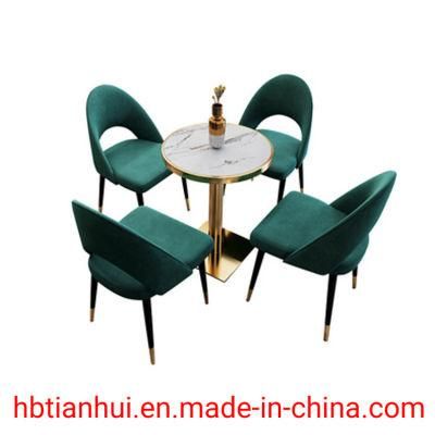 Hotel Modern Fabric Metal Chrome Legs Dining Chair for Restaurant