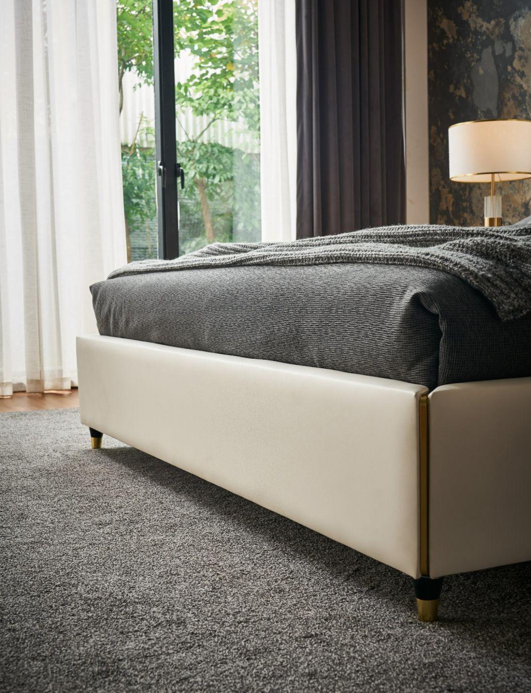 Manufacture Bedroom Furniture Home Furniture Set Modern Hotel Beds Leather Bed a-Wf015