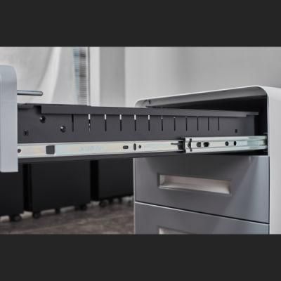 Office Equipment 3 Drawer File Cabinet with Lock, Metal Filling Cabinets for Office Home, Rolling Mobile Pedestal, Grey