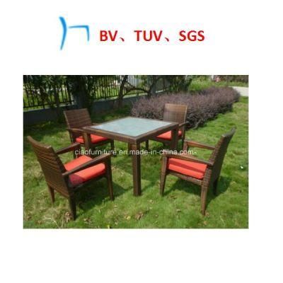 Full Weaving PE Rattan Furniture Dining Table and Chair