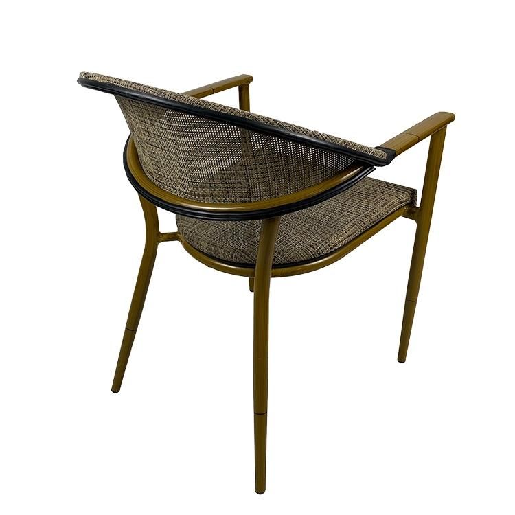New Design Modern Cafe Bistro Leisure Outdoor Garden Bamboo Wood Dining Chair Set