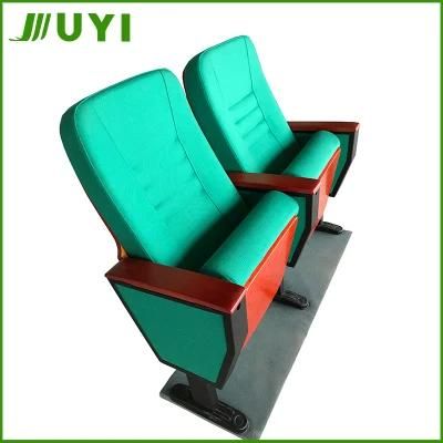 Jy-780 Auditorium Chair Cinema Hall Chair Theater Seat New Leather Movie Metal Cup Wood Fabric Fold Furniture Cushion