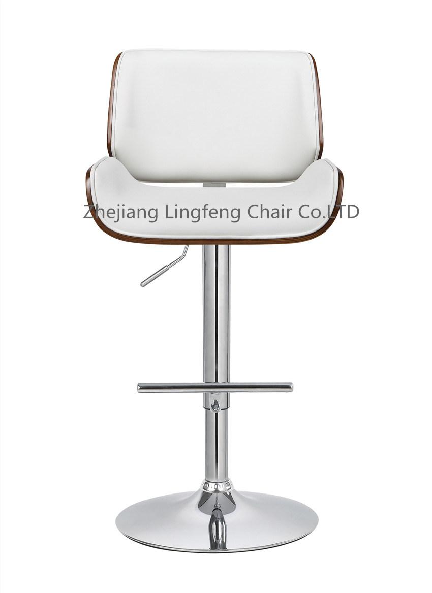 Swivel Leather Bent Plywood Bar Counter Stool High Chair