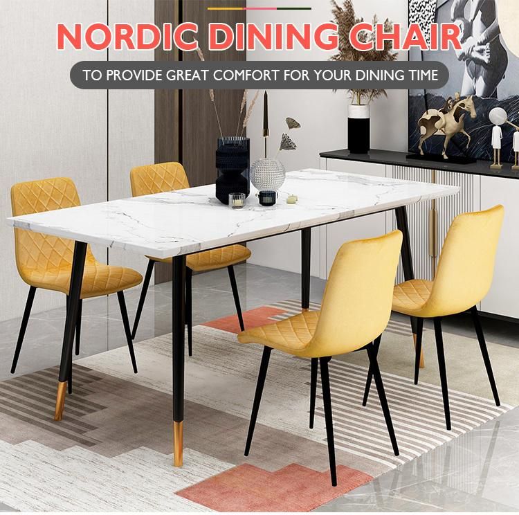 Luxury Nordic Custom Colorful Fabric Modern Velvet Dining Chairs for Dinning Room Home Furniture Restaurant