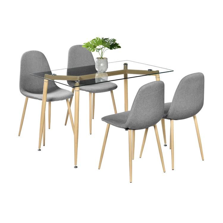 Hot Sale Modern Dining Room Furniture Fabric Restaurant Chair with Metal Iron Leg Blue Velvet Dining Chair