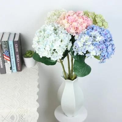 Fabric White Single Stem Wholesale Silk Hydrangea Artificial Flower Wedding Centerpieces