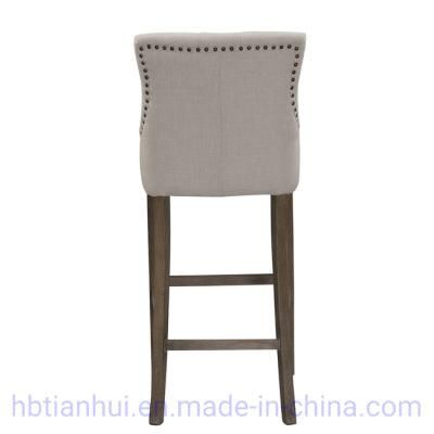 Modern Furniture Hot Sale Simple High Wood Stool Fabric Home Relax Chair