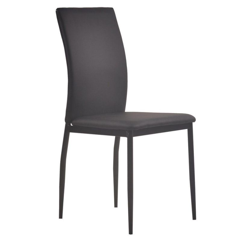 Modern Style Restaurant Furniture Metal Frame Legs Navy Blue Fabric Dining Chair