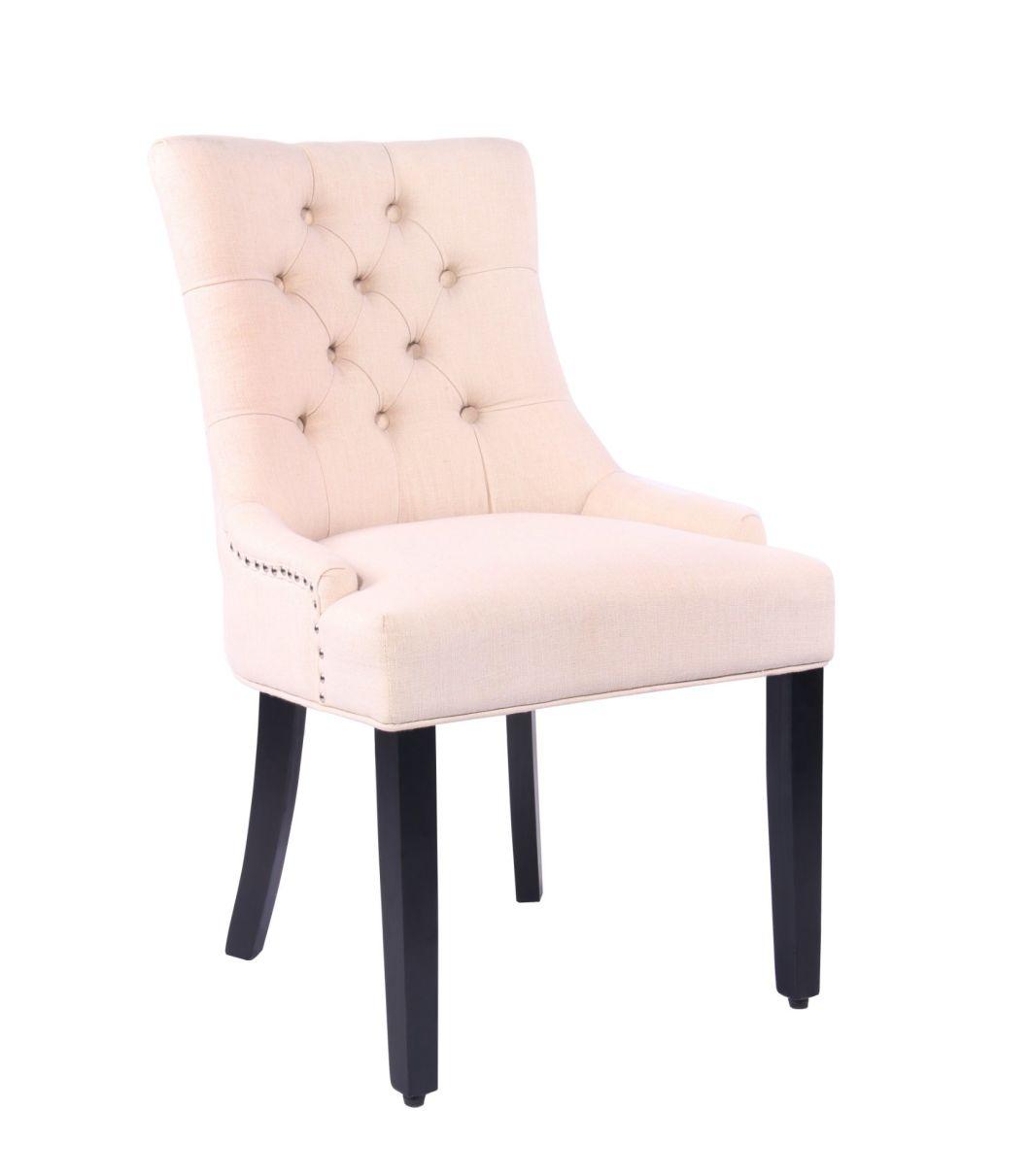 Modern Furniture Classic Dining Wood and Fabric Tufted Upholstered Side Restaurant Dining Chair