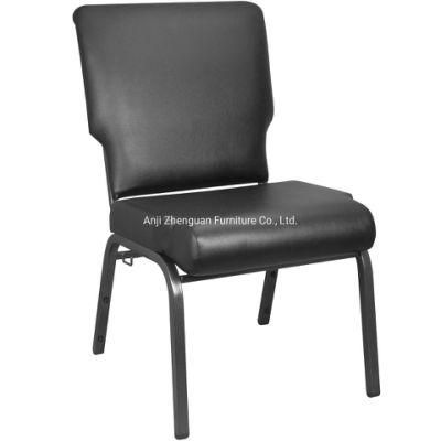 Professional Manufacturer of 20.50 Inch Wide Black Vinyl Metal Auditorium Chair (ZG13-001)