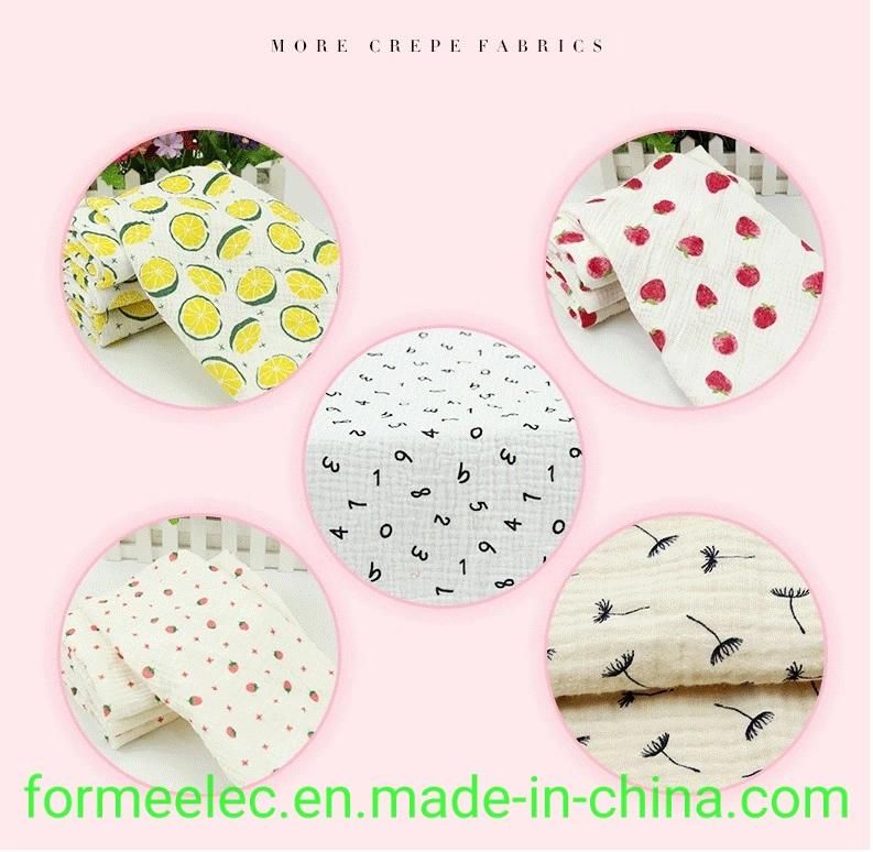 Textile Furnishing Cloth Seersucker Cotton Yarn 125g 40s Double Gauze Double Crepe Fabric