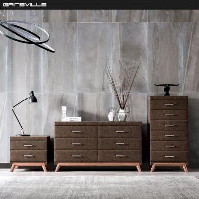 6 Drawers Casegoods Bedroom Furniture Set Factory Wholesale Price Imitated Leather/Fabric Upholstered Wood Leg Tallboy