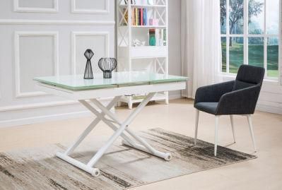 Modern Metal Armrest Dining Chair with Fabric