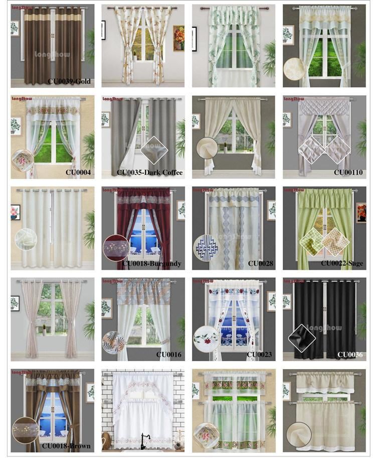 Fabric Window Blind/Animal Pattern Blackout Kitchen Curtains with 3 Sets