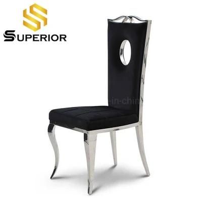 Cheap Wholesale Stainless Steel Synthetic Leather Dining Metal Chair