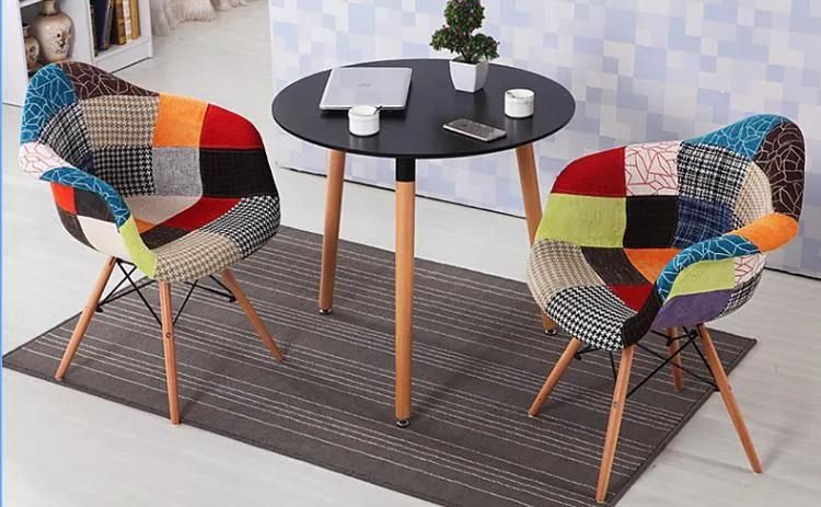Modern Furniture Restaurant Patchwork Fabric Dining Chair with Armchair