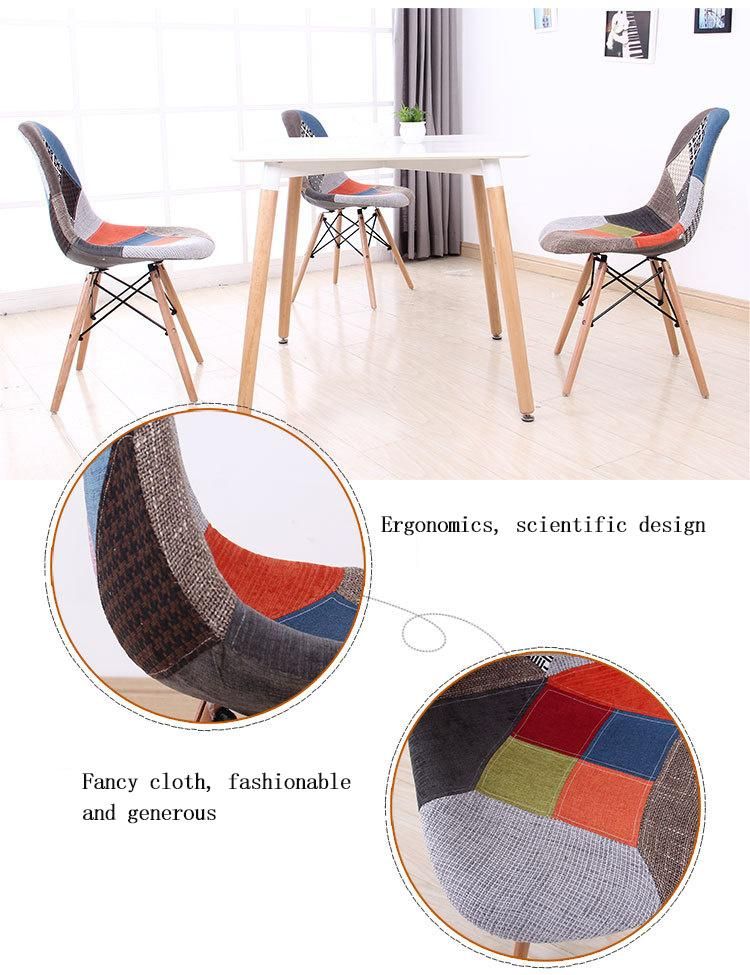 Wholesale Nordic Design Hundred Cloth Dining Chair Silla De Comedor Living Room Chairs Upholstered Solid Wood Legs Hot Restaurant Dining Chair