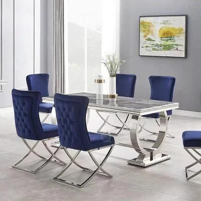 Contemporary Living Room Chairs Tufted Velvet Upholstery Fabric Metal Legs Dining Chairs for Home Restaurant