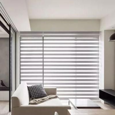 Double Layer Motorized Zebra Roller Indoor Shade Window Manual Zebra Blinds Shade Smart Blinds