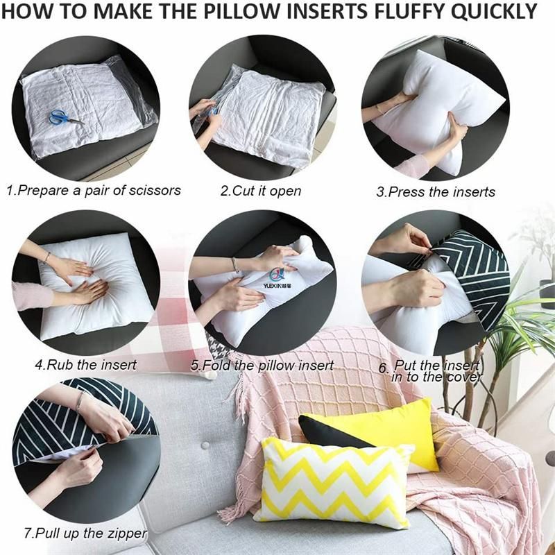 Pack of 4 Throw Pillow Inserts for Bed Couch Sofa