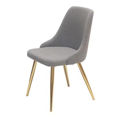 Dining Room Furniture Nordic Gold Leg Restaurant Chair Upholstery Arm Fabric Modern Grey Dining Chairs