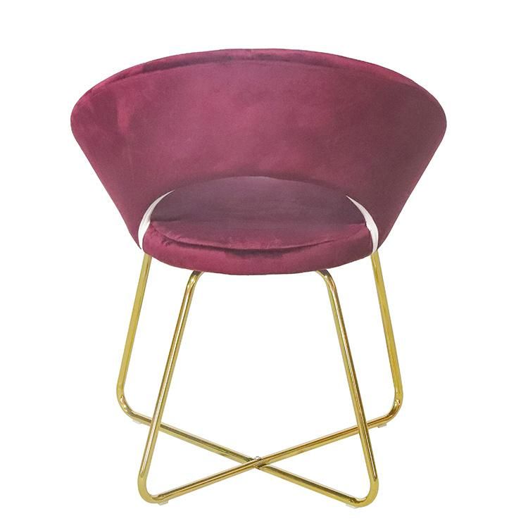 China Wholesale Modern Home Furniture High Quality Velvet with Metal Legs in Gold Dining Chair