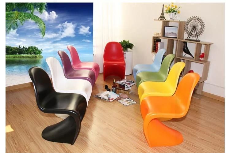 Hotel Lobby Classic Stacking Colorful Pandon Chair S Shape Plastic Living Room Side Dining Chair