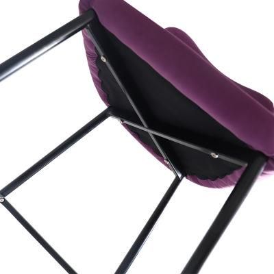 Wholesale Dining Room Furniture Home Office Modern Bar Seat Purple Velvet Dining Chair
