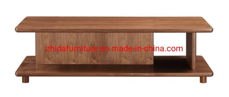 Home Furniture Modern Wooden Walnut Color Coffee Table for Living Room