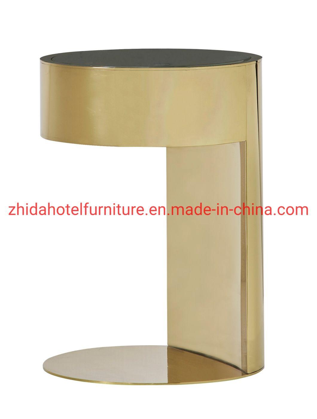 Hotel Lobby Area Marble Top Metal Coffee Side Table