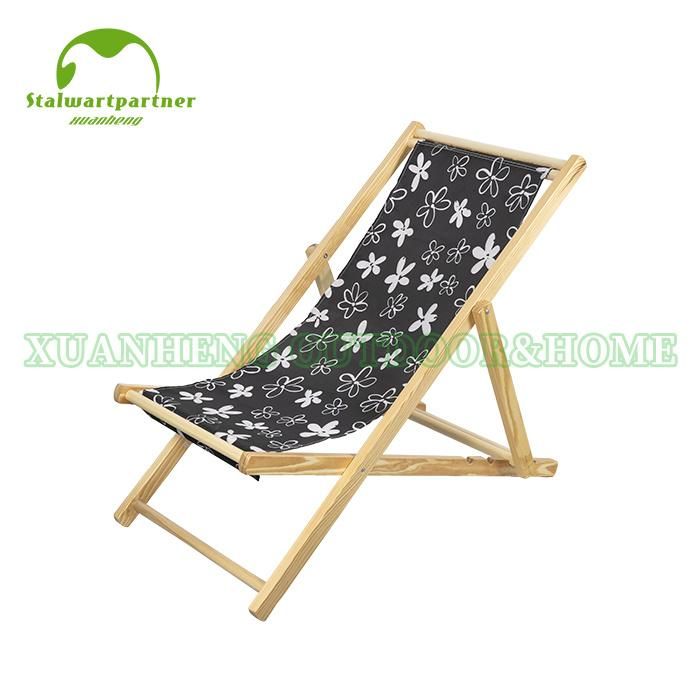 Wooden Beach Lounge Sling Chair