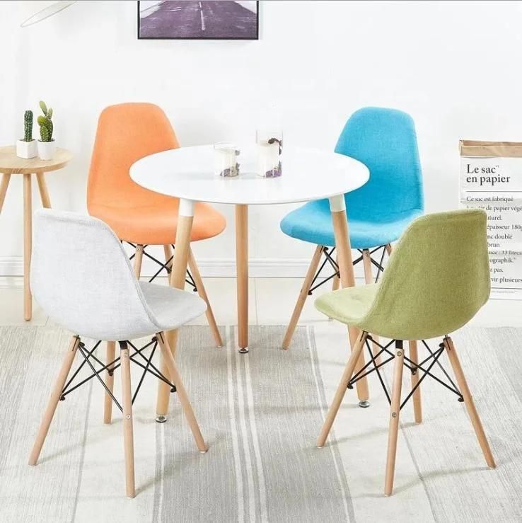 Solid Beech Wood Legs Dining Chairs Patchwork Fabric Leisure Chair Modern Comfortable Living Room Furniture Fabric Chair for Lkitchen Dining Area