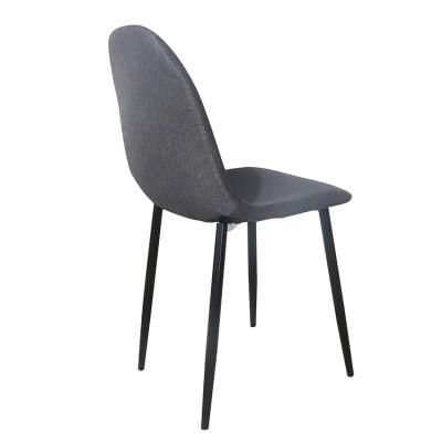 Wholesale Dining Room Furniture Heat Transfer Iron Legs Simple Design Fabric Dining Chair