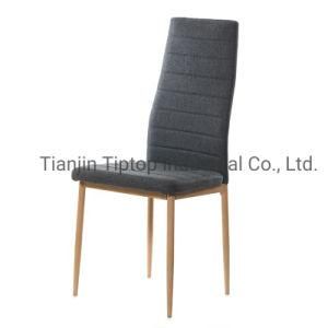 Wholesale Modern Dining Room Furniture Linen Fabric Restaurant Chairs with Metal Tube Legs Dining Table Chairs
