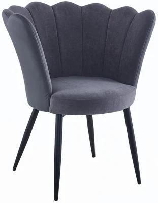 Modern European Style Hotel Dining Chair Stainless Steel Leg Velvet Accent Chair